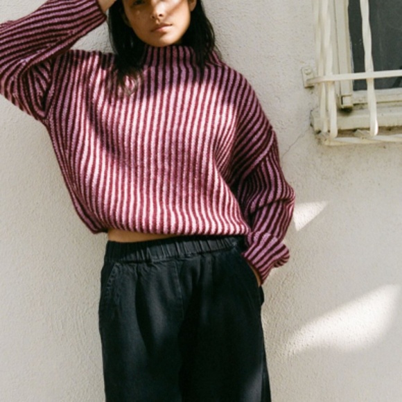 MICAELA GREG The Barrel Pant In Faded Black Iconic Curved Leg Cotton Denim XL - Picture 1 of 16